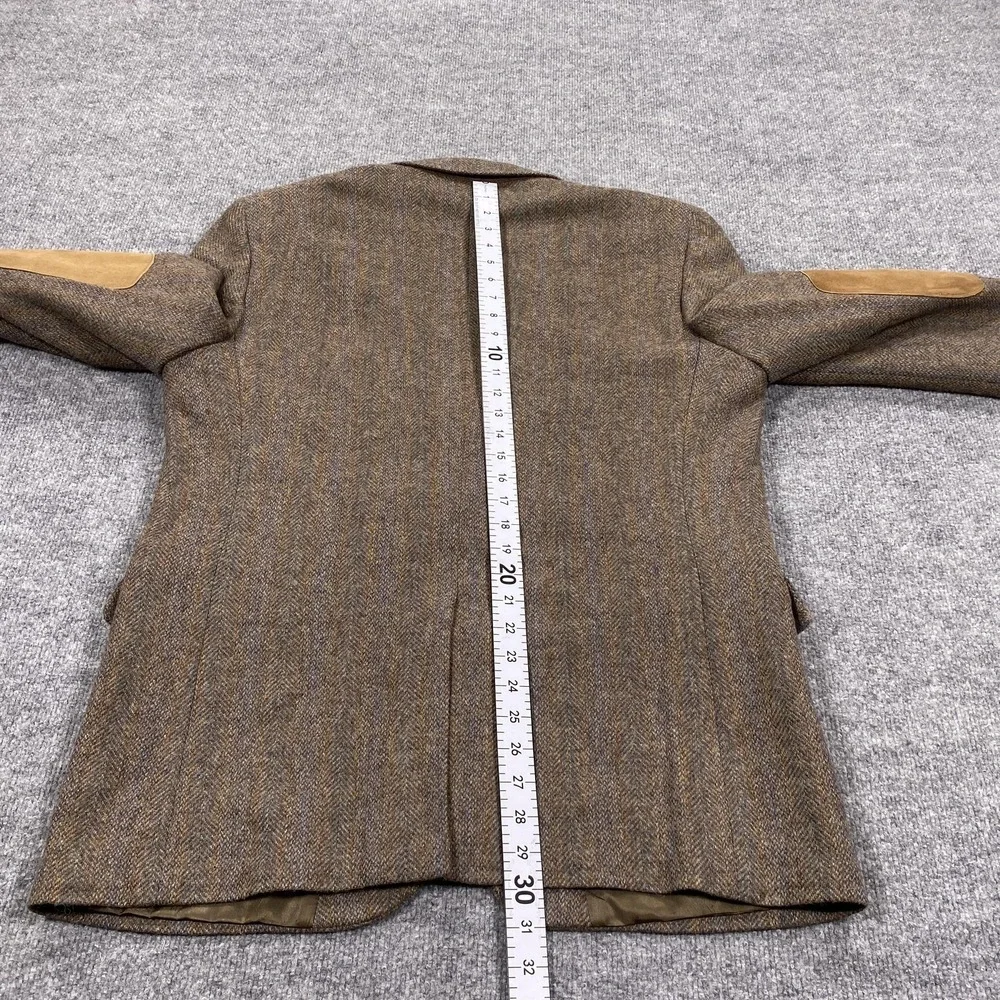 Stafford Sport Coat Mens‎ 44 Brown Wool Herringbone Tweed Suede Elbow Patch